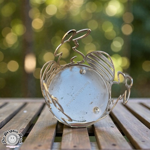 Rare Bath & Body Works Easter Bunny Egg Candle Holder Glitter Metal Decor - Picture 4 of 5